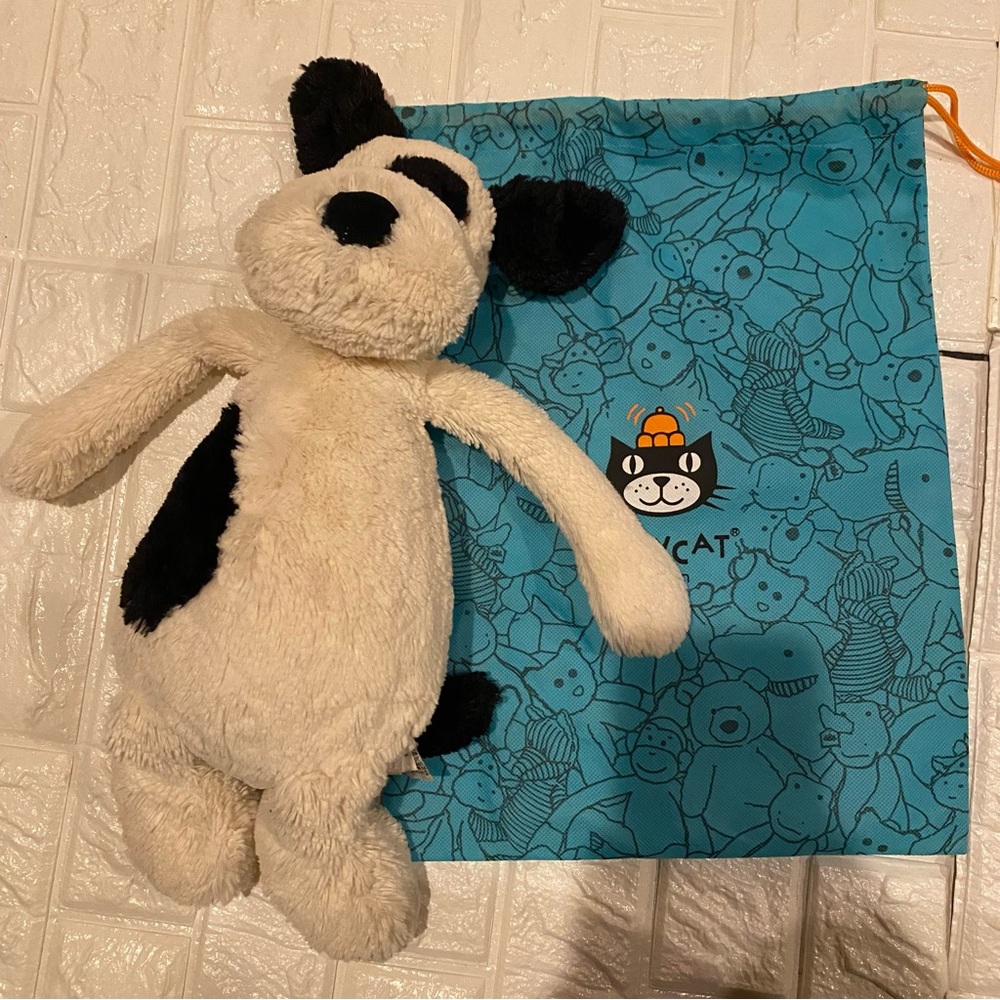 Jellycat London Bashful Black & Cream Puppy Huge